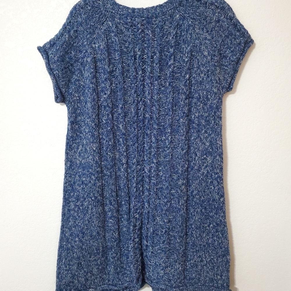 Blue sweater dress